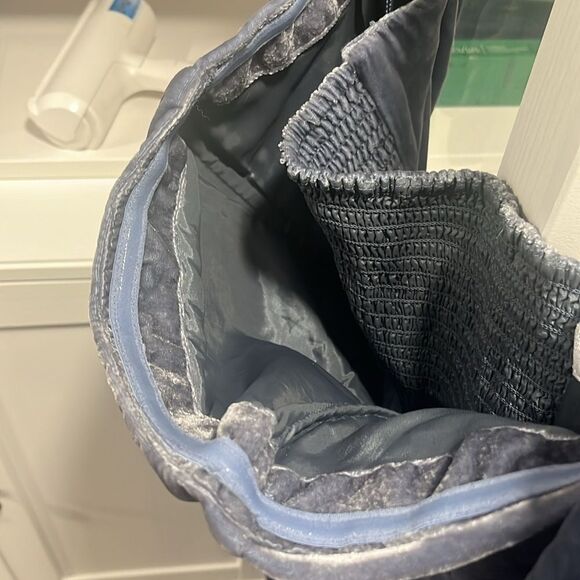 BY ANTHROPOLOGIE (NWT) The Femme Velvet Jumpsuit, Dusty Blue, Size 12 - Picture 10 of 15